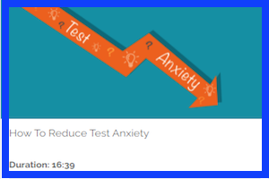 jagged arrow pointing down with test anxiety written on it