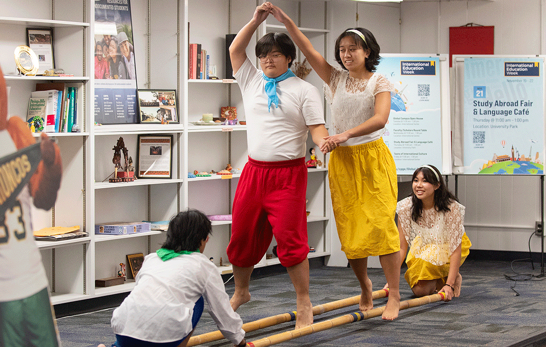 Barkada Students perform the National Dance of the Philippines: Tinikling
