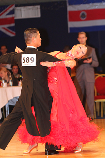 Glendy Yeh and her husband, Terry, dance the tango during a competition.