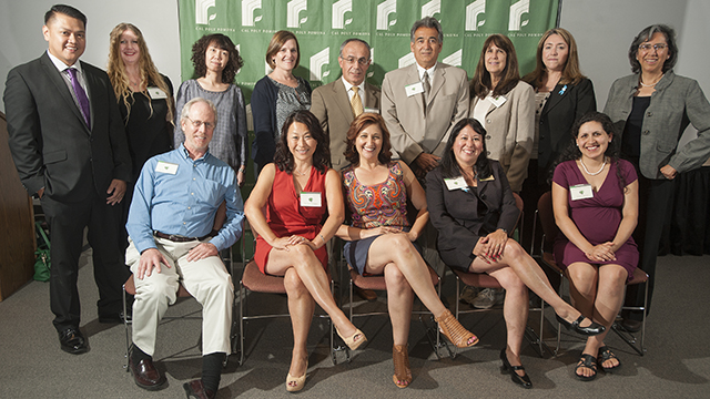 A group photo of the recipients of the 2014 Outstanding Adviser Awards.