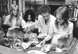A cooking class in the 1970s