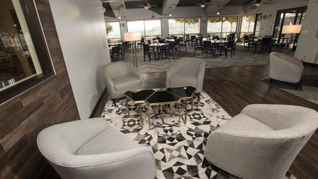 The renovation project included a total transformation of the dining room and an upgrade of the college's demonstration kitchen.