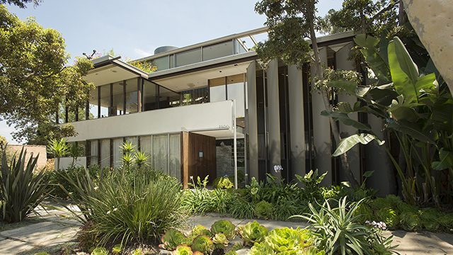 A front view of the Neutra VDL Studio and Residences, which was recently designated a National Historic Landmark.