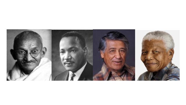 The lives and movements of Mohandas K. Gandhi, Martin Luther King, Jr., Cesar Chavez and Nelson Mandela will be explored during the conference.