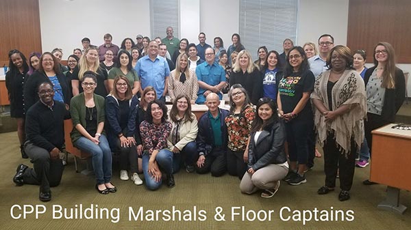 Cal Poly Pomona building marshals and floor captains.