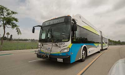 Foothill transit silver streak bus.