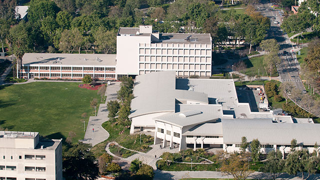 Aerial photo of the Cal Poly Pomona campus.