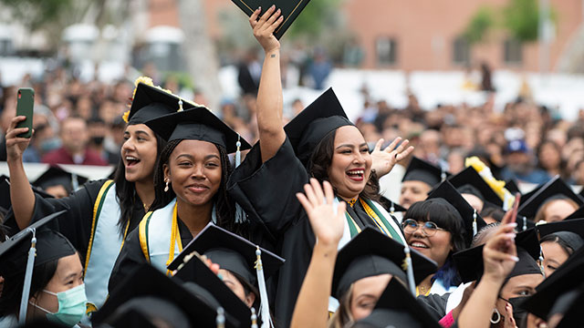 Class of 2022 graduates at the commencement ceremony for the College of Education and Integrative Studies