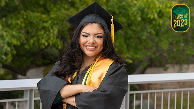 Diana Aguilar in cap and gown.