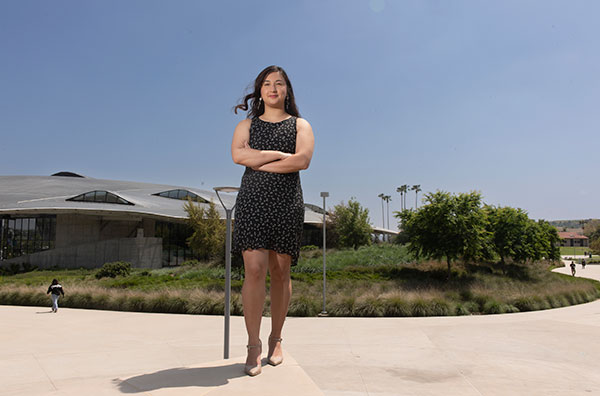 Abigil Trujillo in front of the SSB