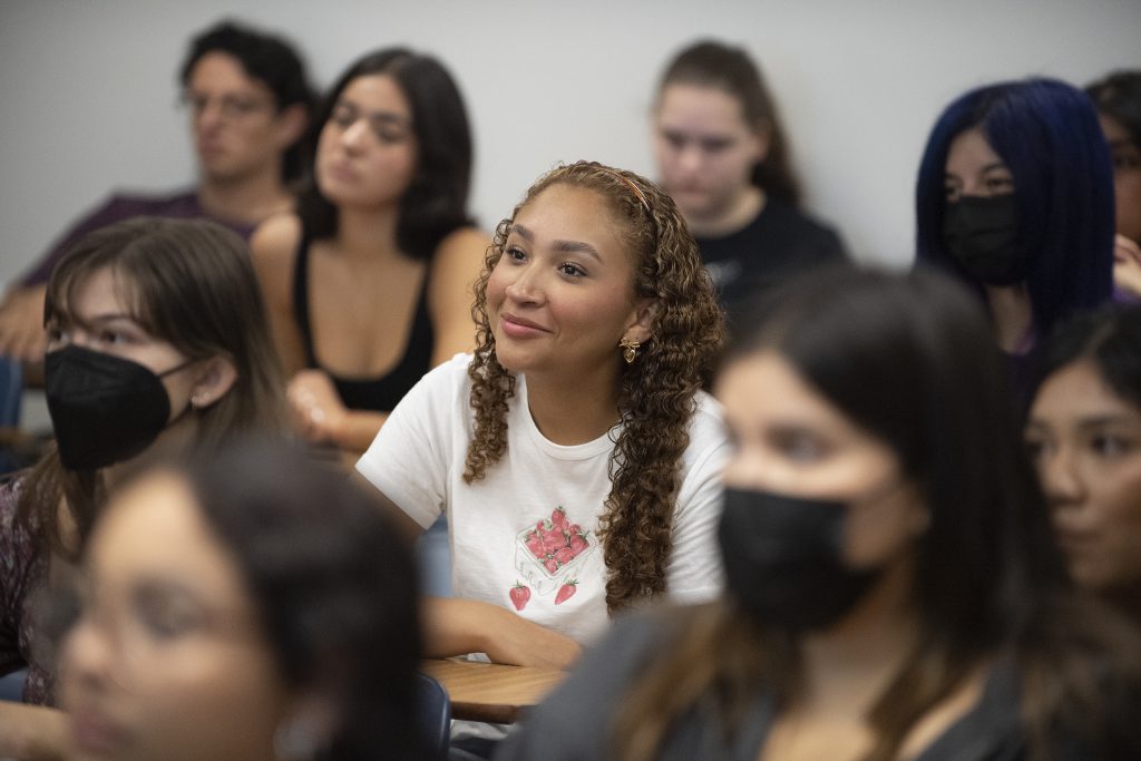 Liam Corley's American Literature class on the first day of classes.