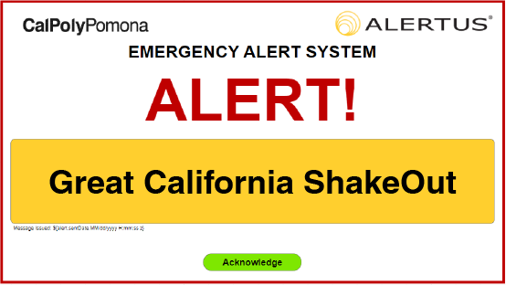 California ShakeOut Alertus Desktop