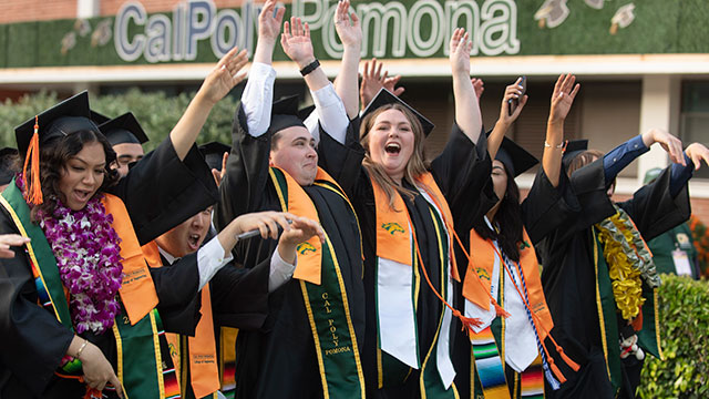 Students celebrate during the 2023 Engineering commencement ceremonies.