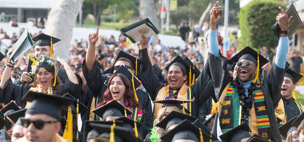 College of Science grads celebrate during the 2023 commencement ceremonies.