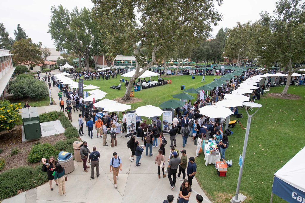 Aerial view of the Fall STEM Career Fair.