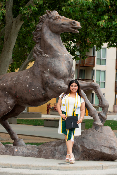 Anais Hernandez at the Bronco Statue