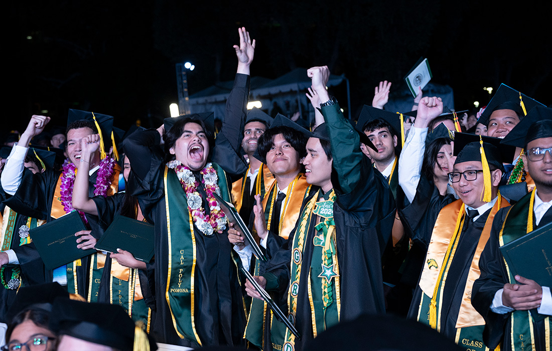 College of Science Graduates celebrate during commencement. 