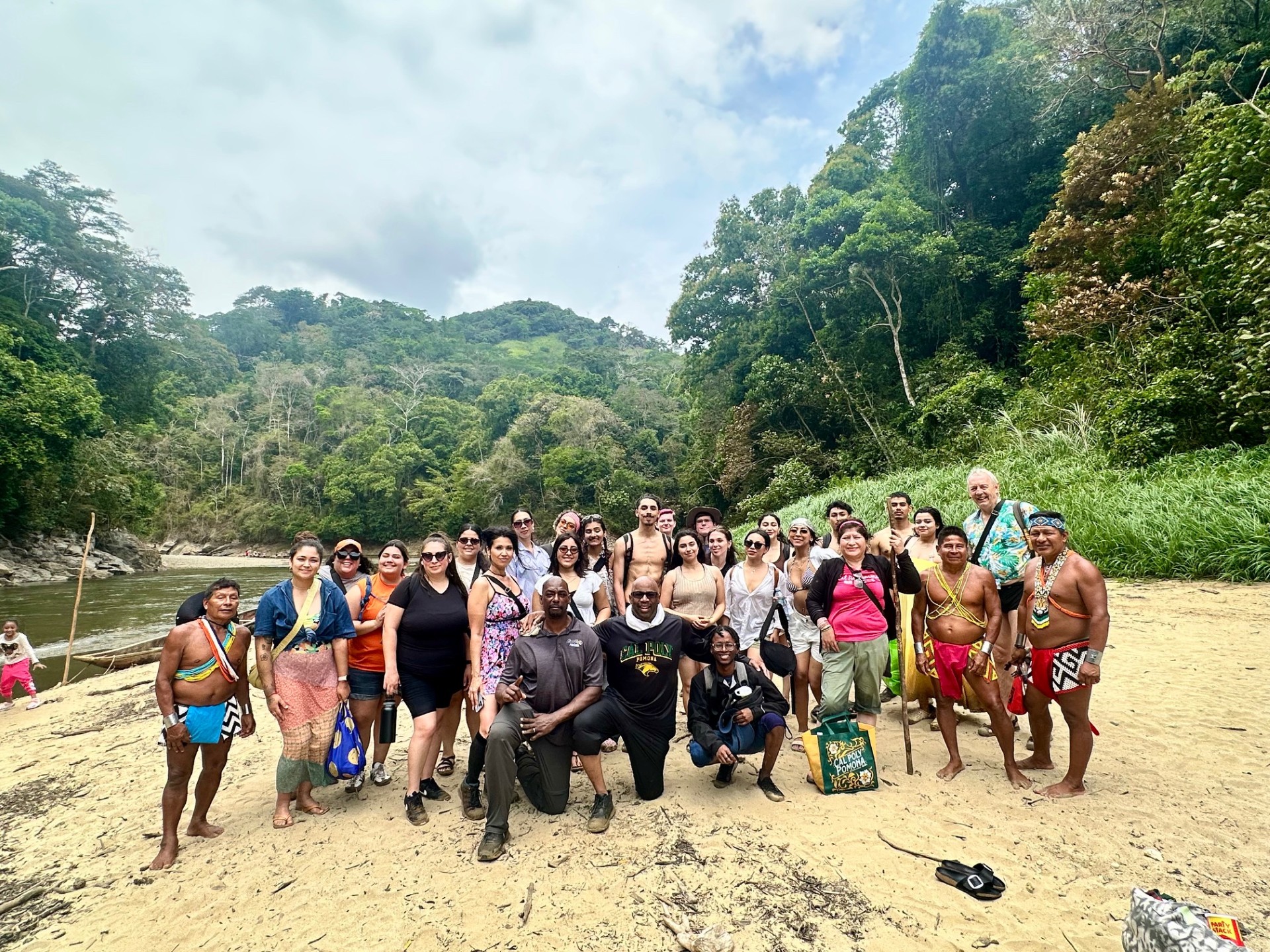 Study abroad group by the Chagres River