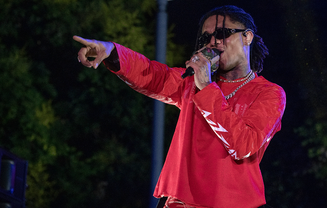 Swae Lee performs during Bronco Fusion.