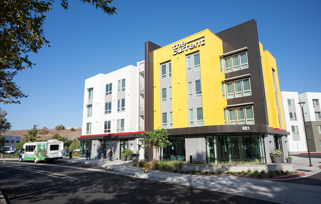 Exterior of The Current in Pomona. 