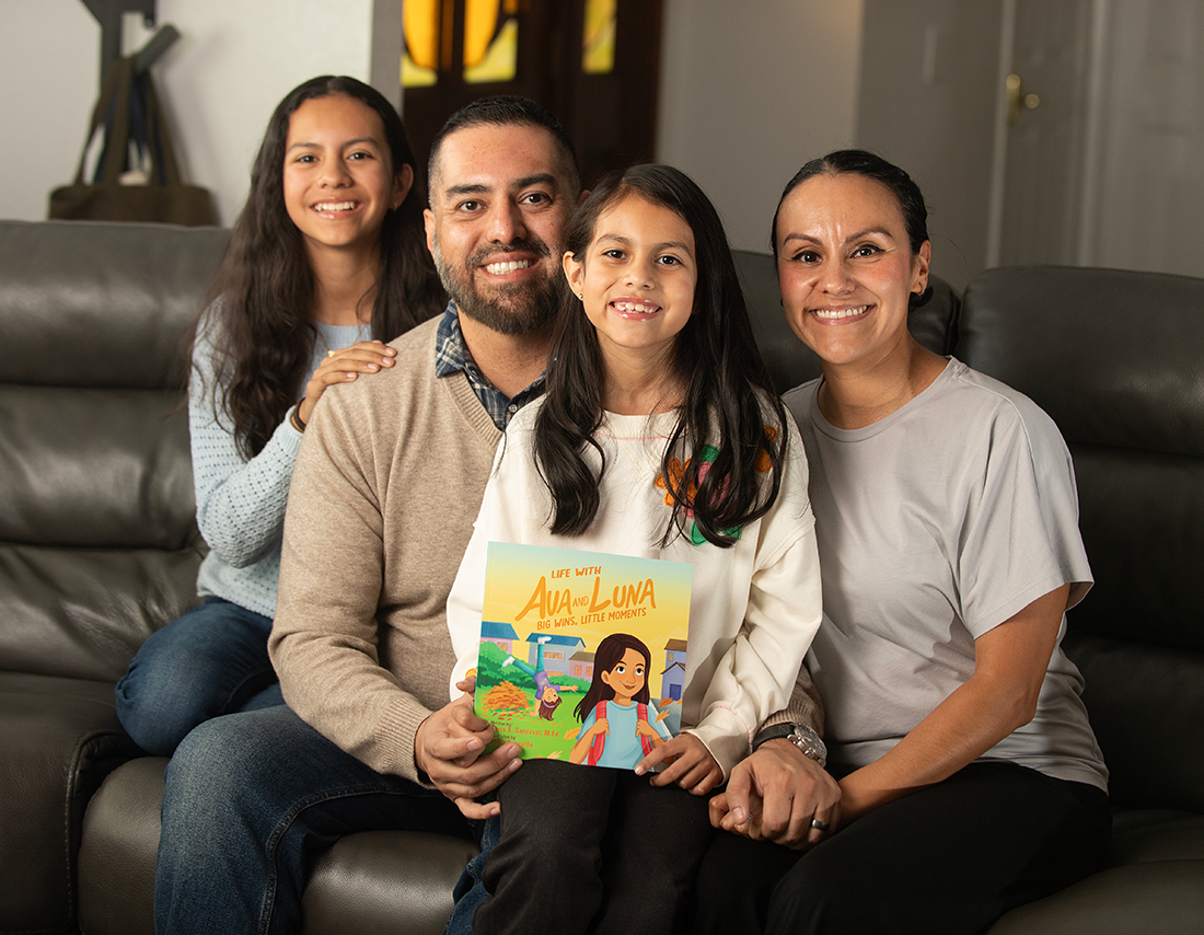 Chris Sandoval with his Wife and Two Daughters 