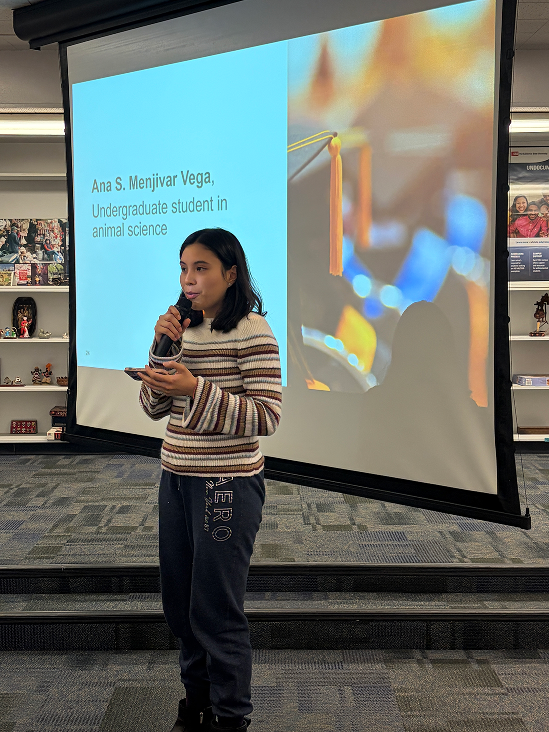 Ana S. Meijer speaks during a presentation.