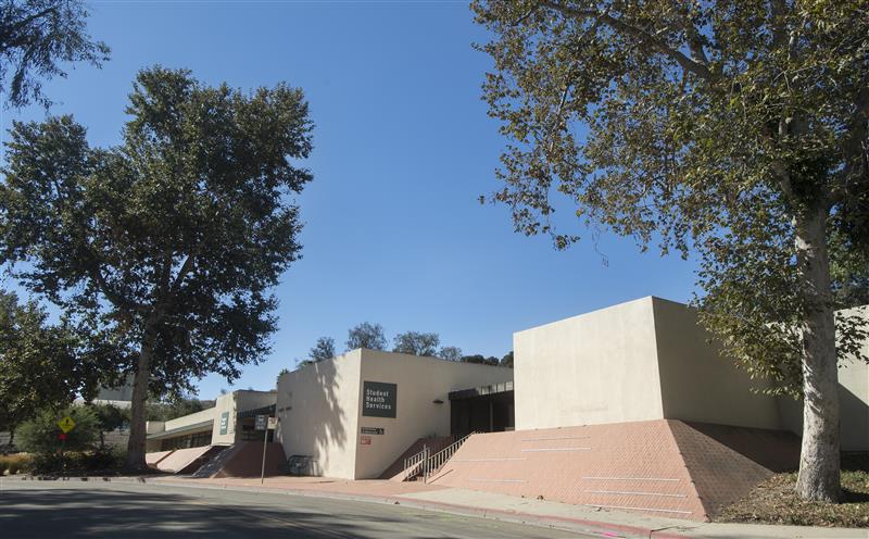 Exterior of the Student Health Center on campus. 