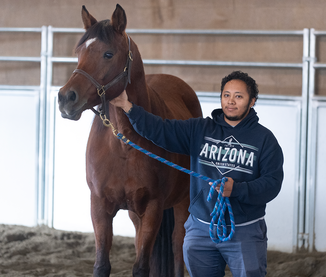 Jesse Padilla and his horse.