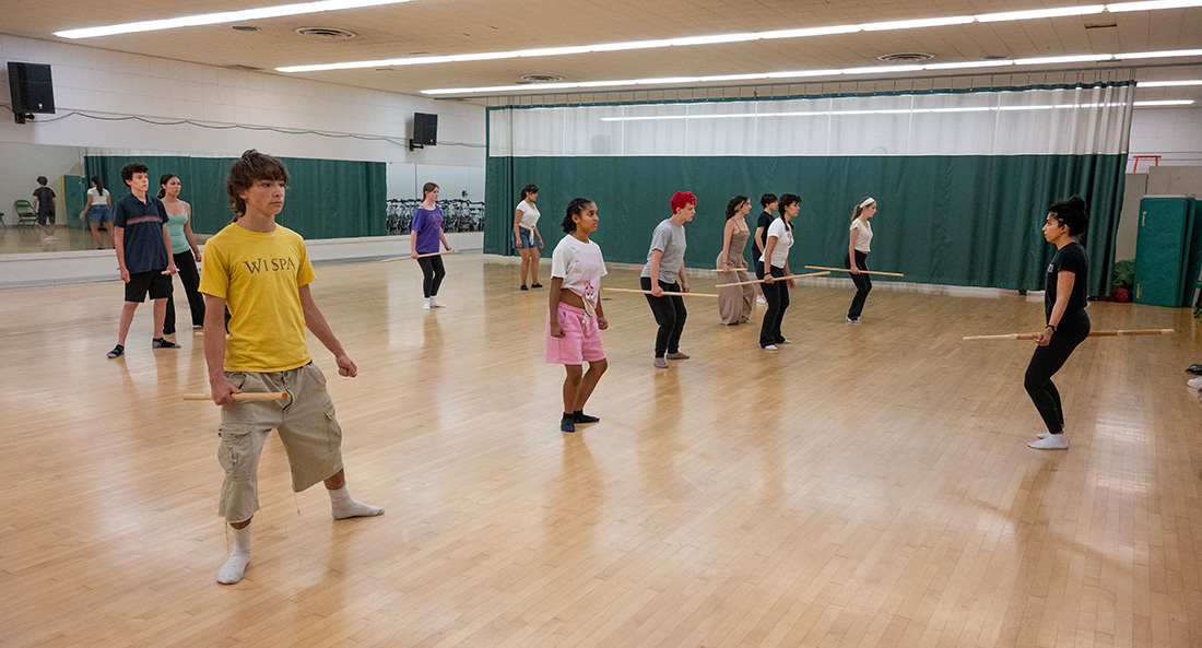 Students participate in a dance class during CSSSA at CPP.