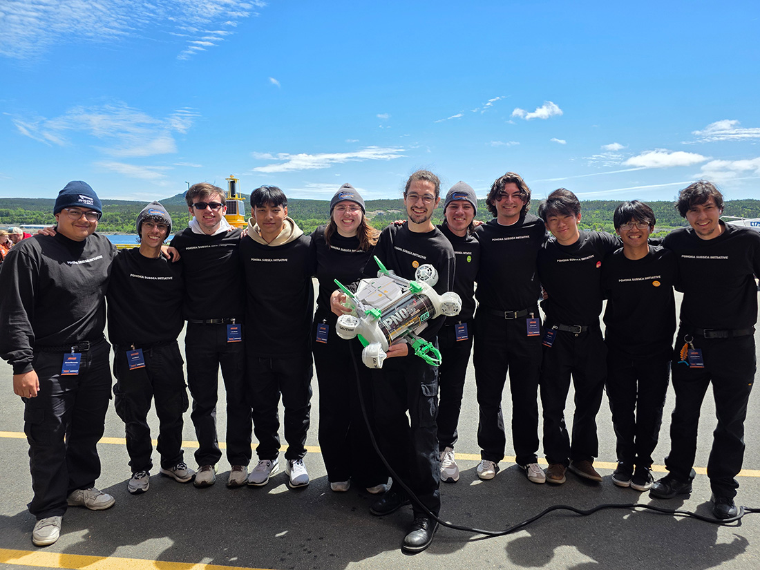 The Pomona Subsea student team pose for a group photo
