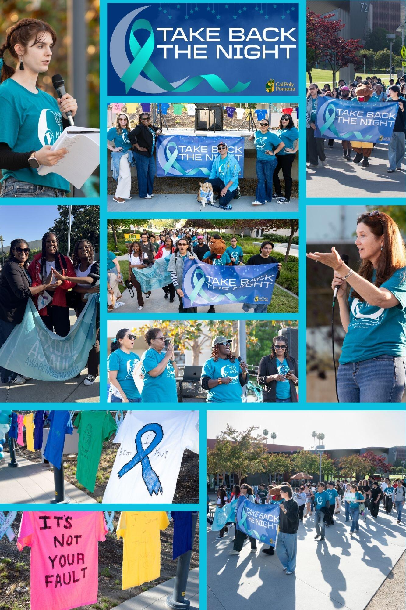 Photo collage of take back the night images