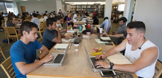 Students in the library