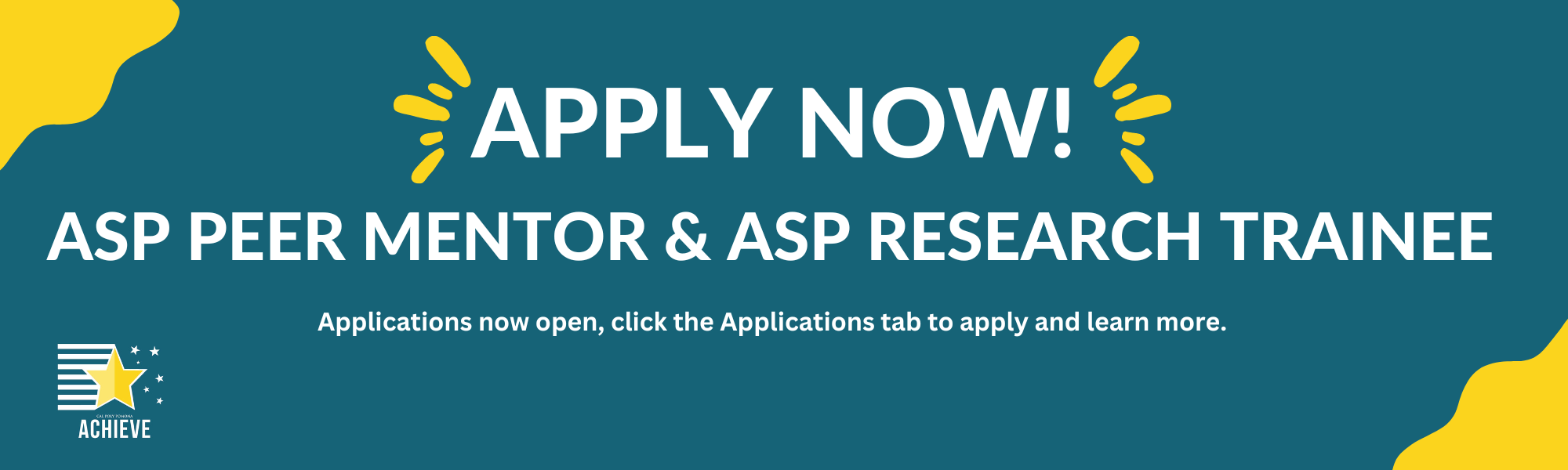 Apply now to be an ASP Peer Mentor or Research Trainee