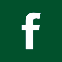 facebook f on a green background