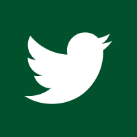 twitter logo on green background