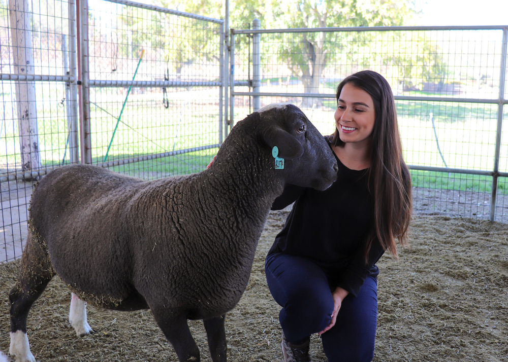 Student with animal