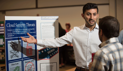 Student presenting his research.