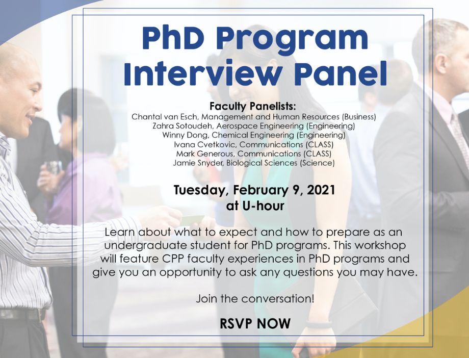 PHD Program Interview panel graphic.