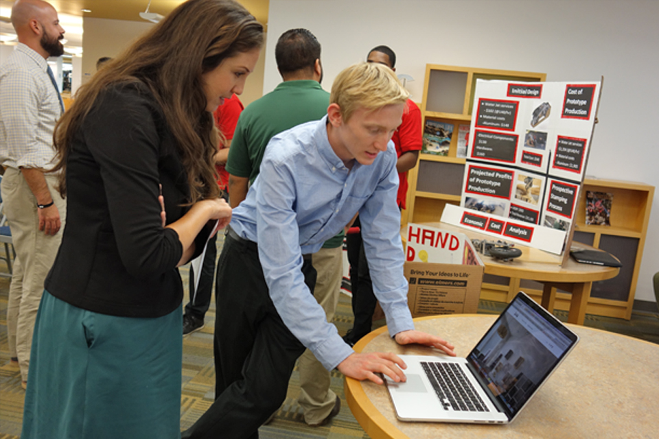 Students working on a laptop