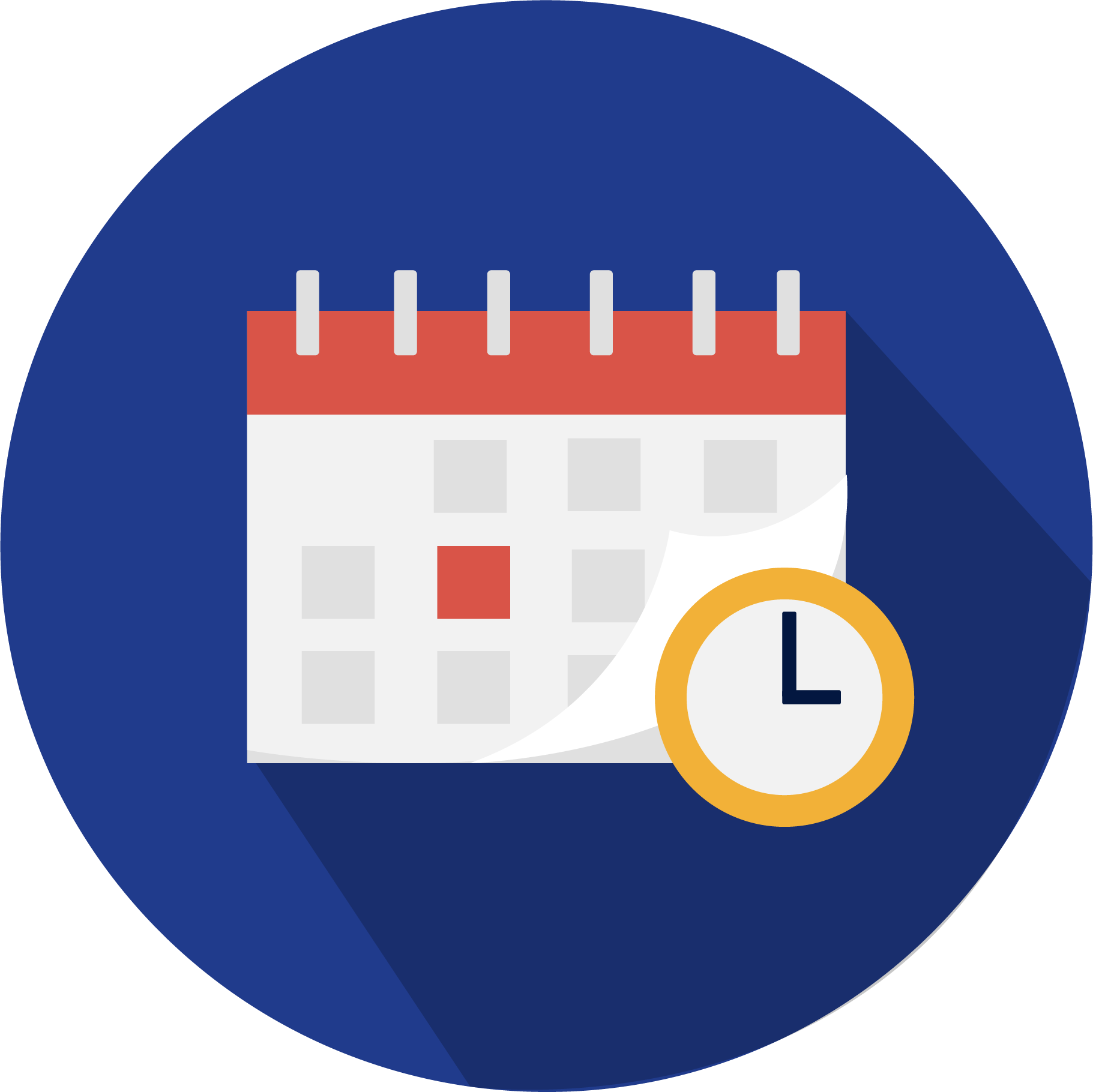 Icon of a calendar and a clock