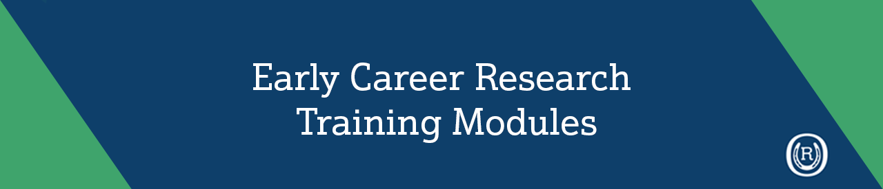 Early Career Training Modules banner, striped blue and green background