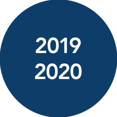 2019 - 2020 on blue background