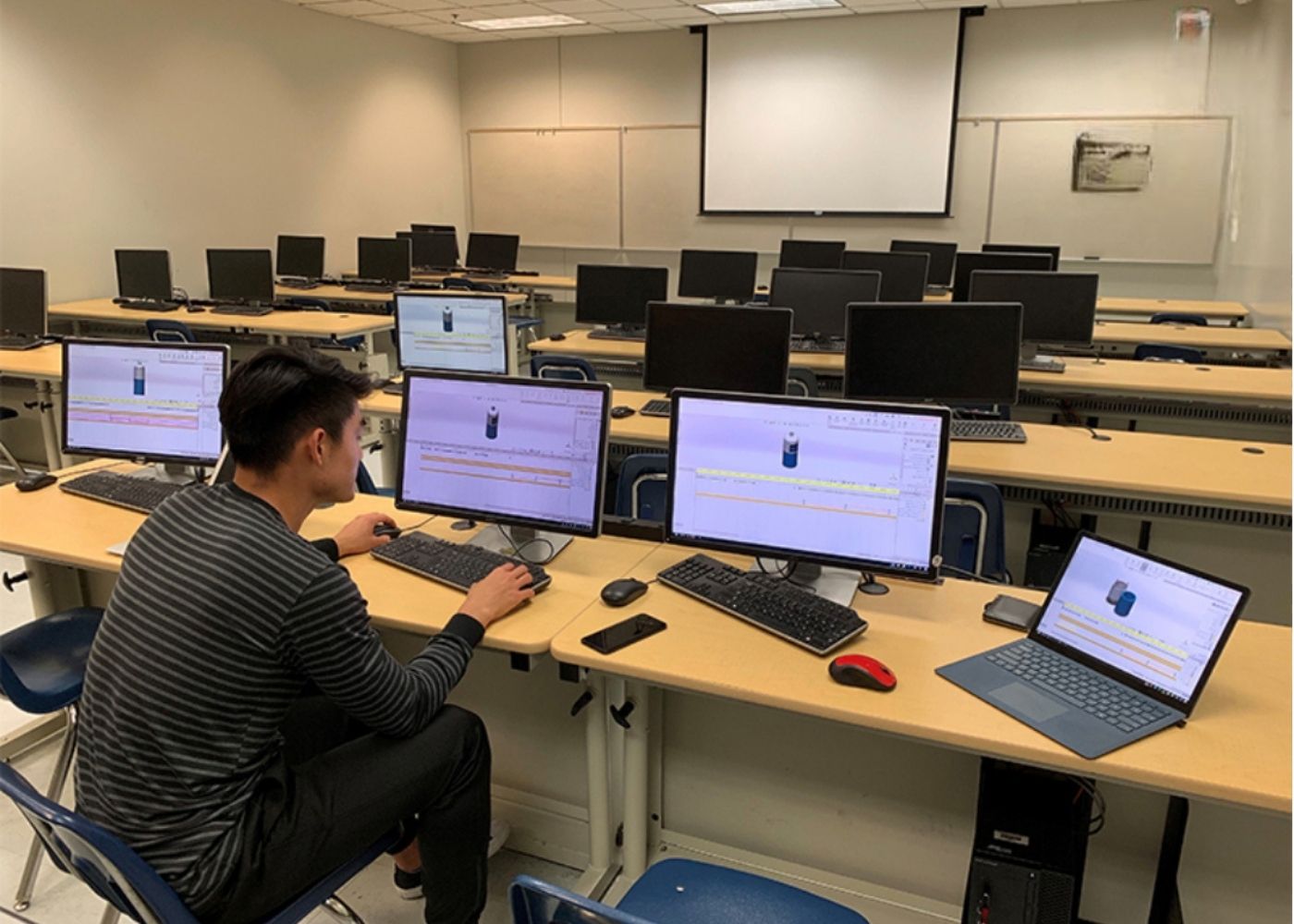 Student in computer lab.