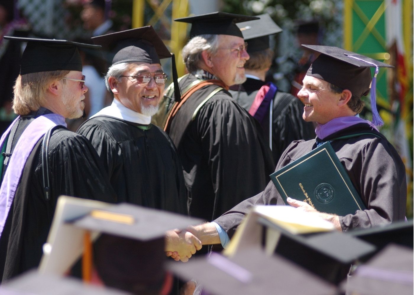 Master's student graduation.