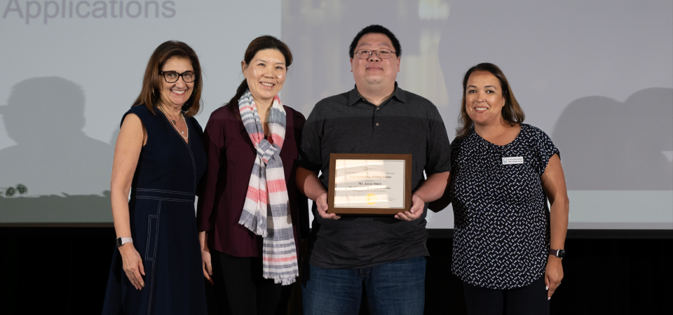 Photo of Terri Gomez, Jinah Young, Jason Shieh, and Cecilia Santiago-Gonzalez