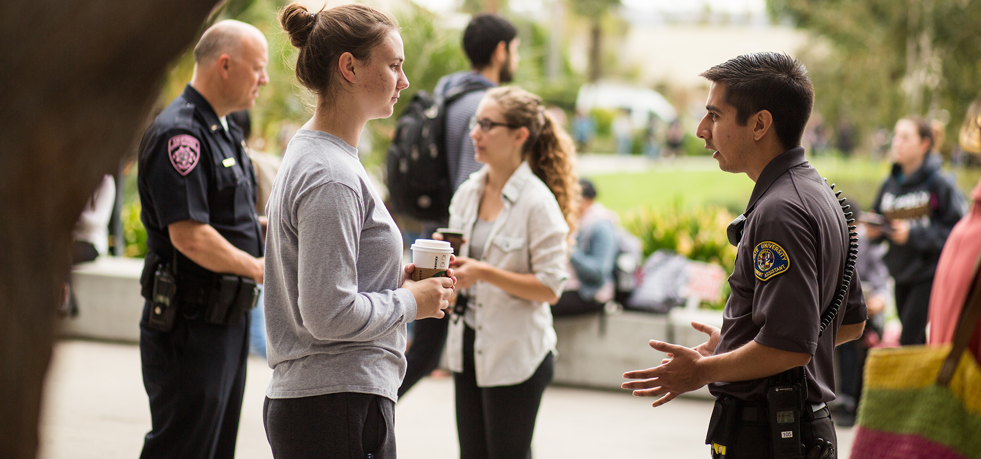 Coffee with a cop event - chatting with students