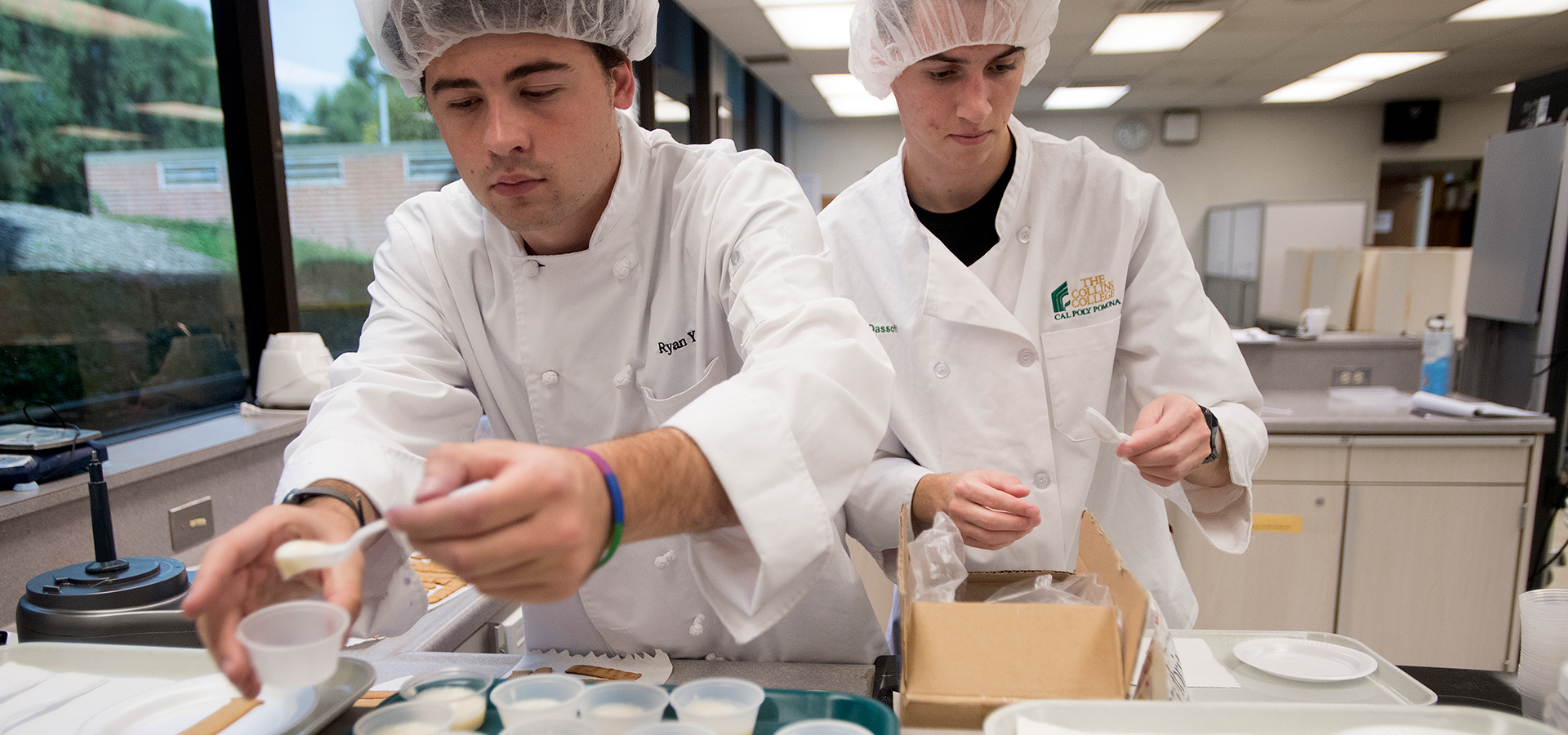 Student testing color of food