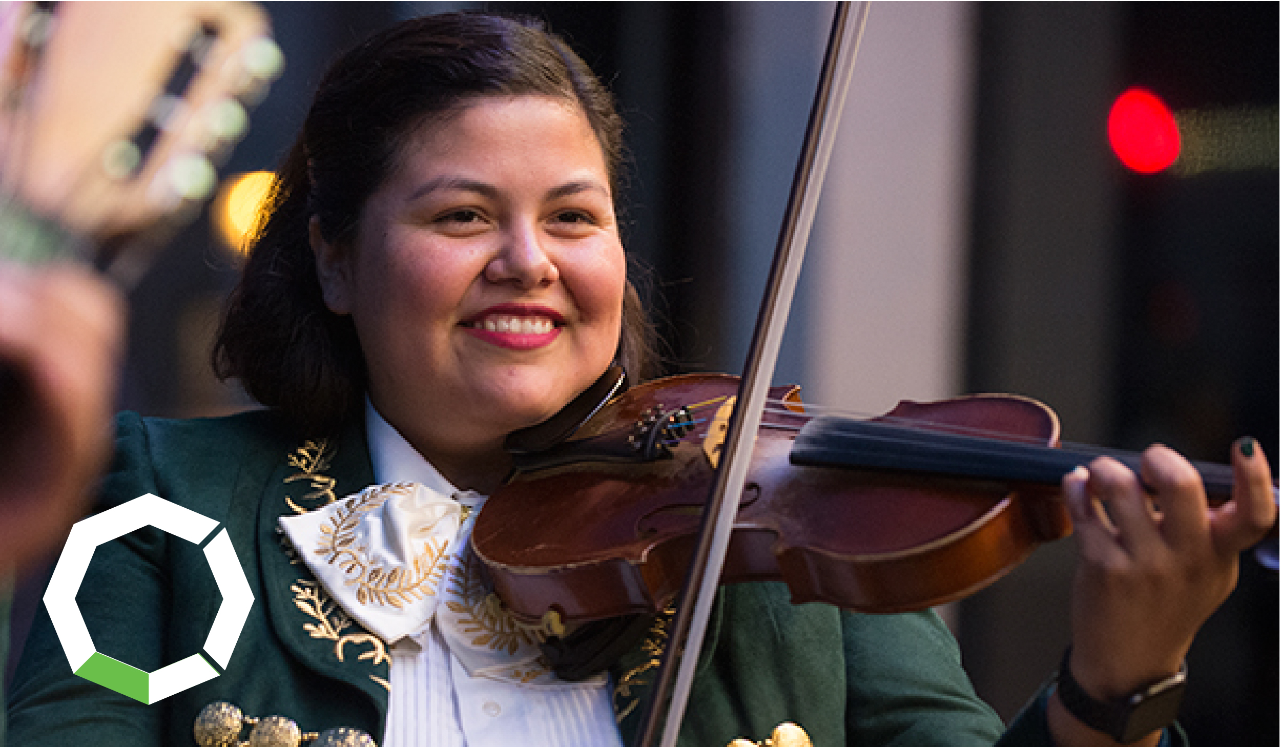 Mariachi student plays violin