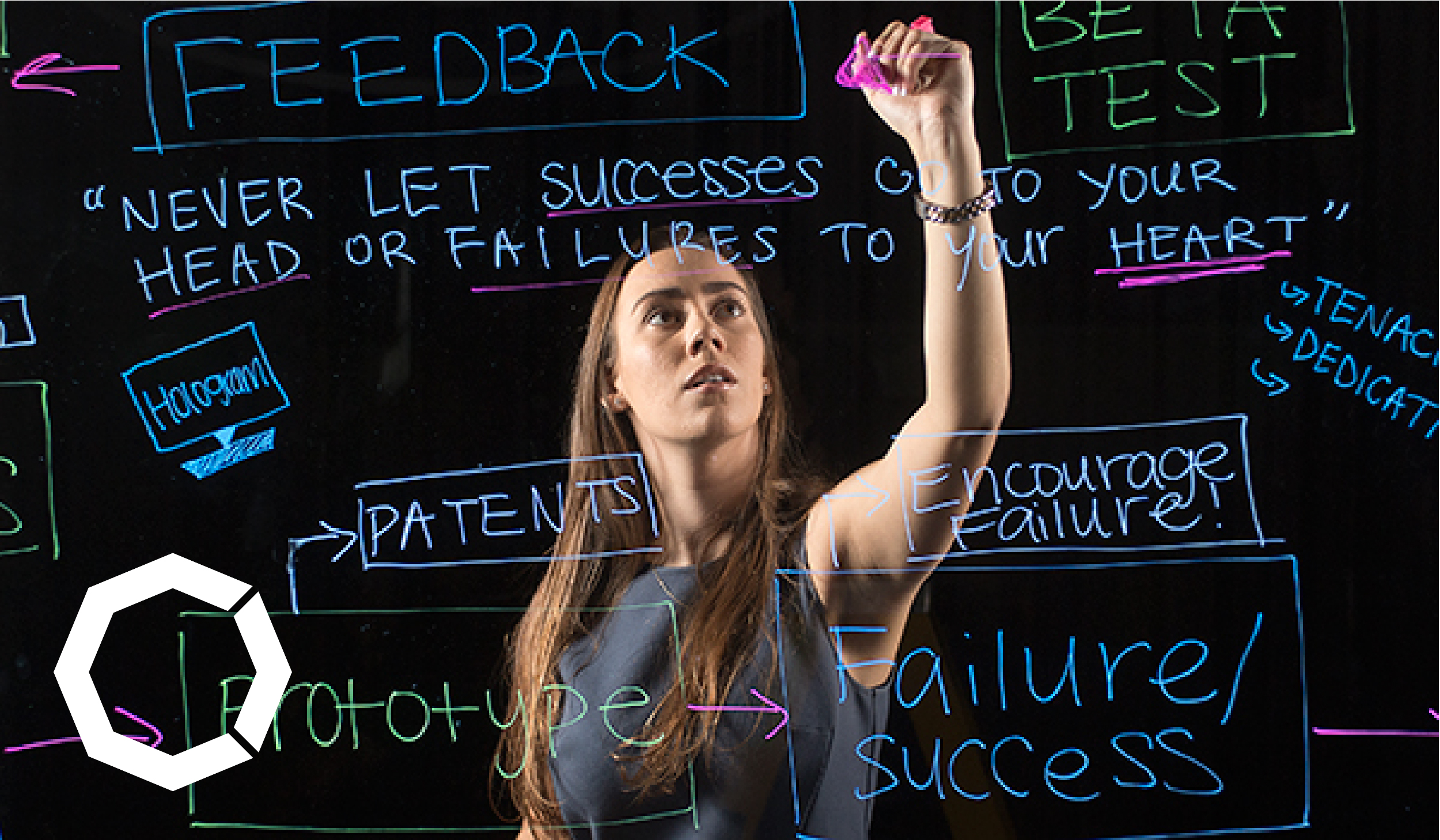 Student writes on board