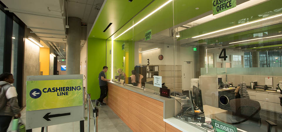 Cashier's Office in Student Services Building